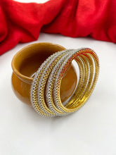 CZ Single Line American Diamond Bangles By Gehna Shop (Set Of 4) Zircon Bangles